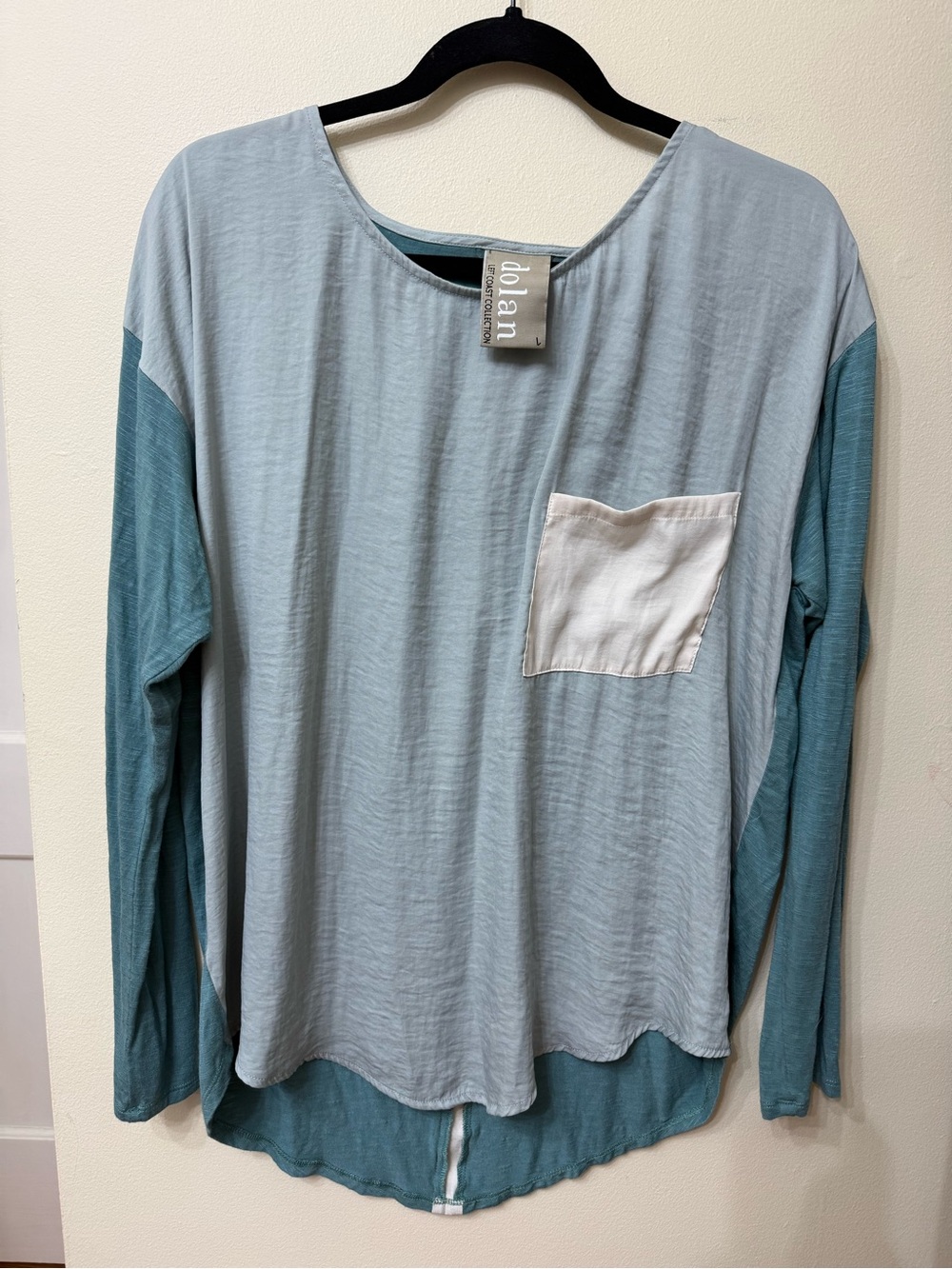 Anthropologie Dolan Colorblock Relaxed Flowy Long Sleeve Top Boho California - Picture 2 of 7